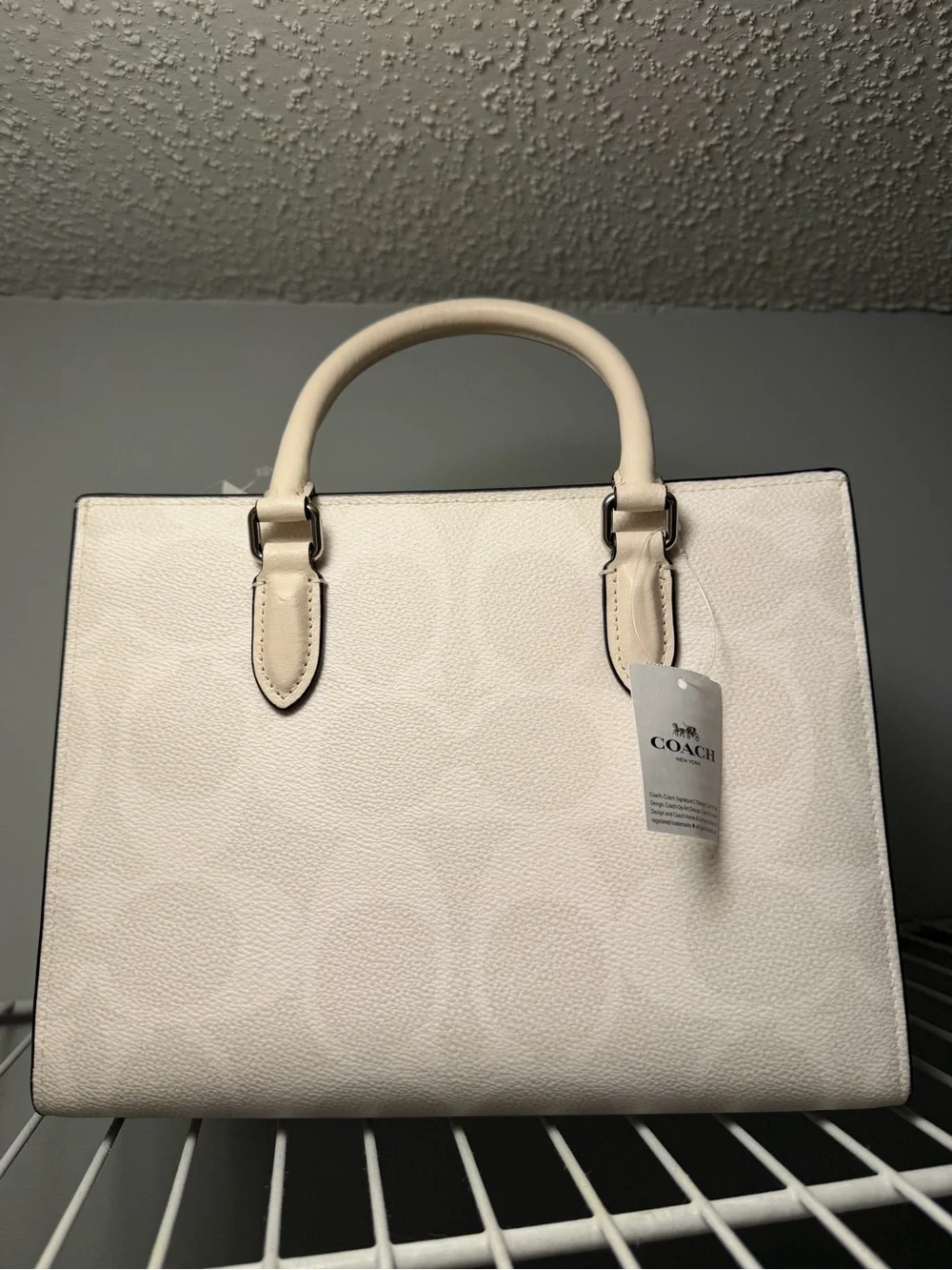 COACH Cream Signature Tote Bag (maggie bag)